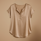 Damesblouse met v-hals korte mouwen en knopen Jelle Jora Mode
