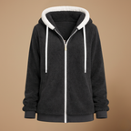 Losvallende fleece jas met capuchon voor dames Jelle Jora Mode