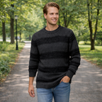 Lichtgewicht rekbare pullover met ronde hals voor heren Jelle Jora Mode