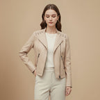 Dames Cropped Leren Look Jas Jelle Jora Mode