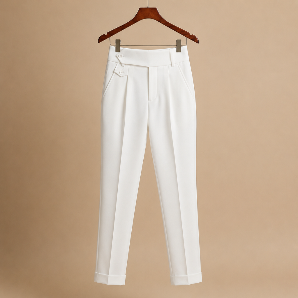 Herenbroek met hoge taille en rechte pijpen Jelle Jora Mode