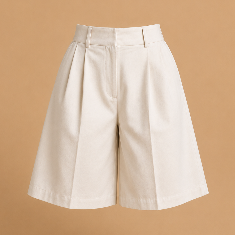 Dames bermudashorts met hoge taille en wijde pijpen Jelle Jora Mode