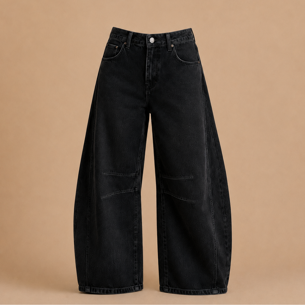 Damesjeans met wijde pijpen van stretchdenim Jelle Jora Mode