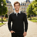 Heren sweater met lange mouwen en polo-kraag Jelle Jora Mode
