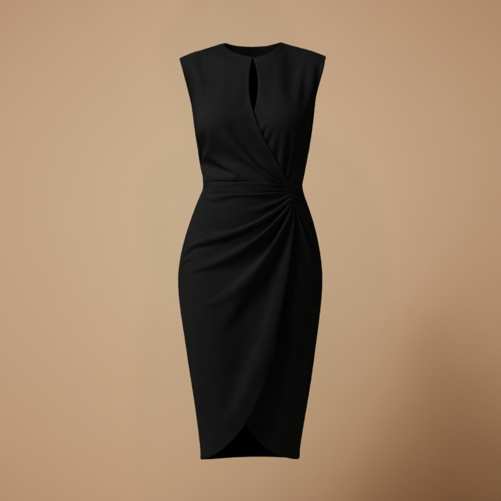 Dames casual geplooide mouwloze midi jurk Jelle Jora Mode