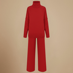Dikke gebreide broek met hoge kraag voor dames Jelle Jora Mode