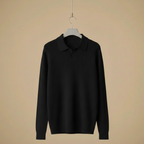 Minimalistisch slim fit geribd gebreid poloshirt voor heren Jelle Jora Mode