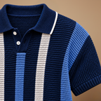 Heren gestreepte polo met uitgesneden details Jelle Jora Mode