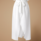 Dames elegante midi-jurk met v-hals en detail in de taille Jelle Jora Mode
