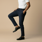 Heren slim fit zakelijke broek met enkellengte