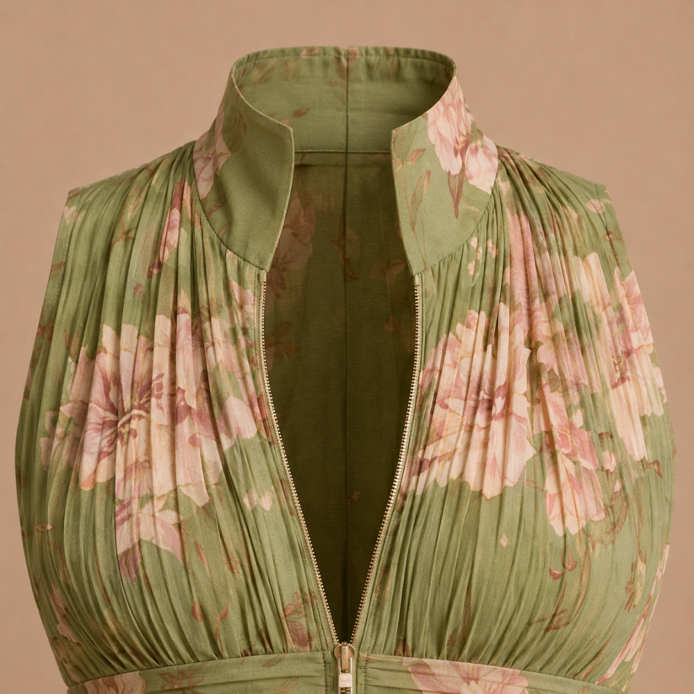 Dames jumpsuit met plooien V-hals en wijde pijpen Jelle Jora Mode