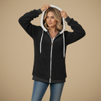 Losvallende fleece jas met capuchon voor dames Jelle Jora Mode