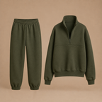 Dames casual sweatshirtset met halve rits Jelle Jora Mode