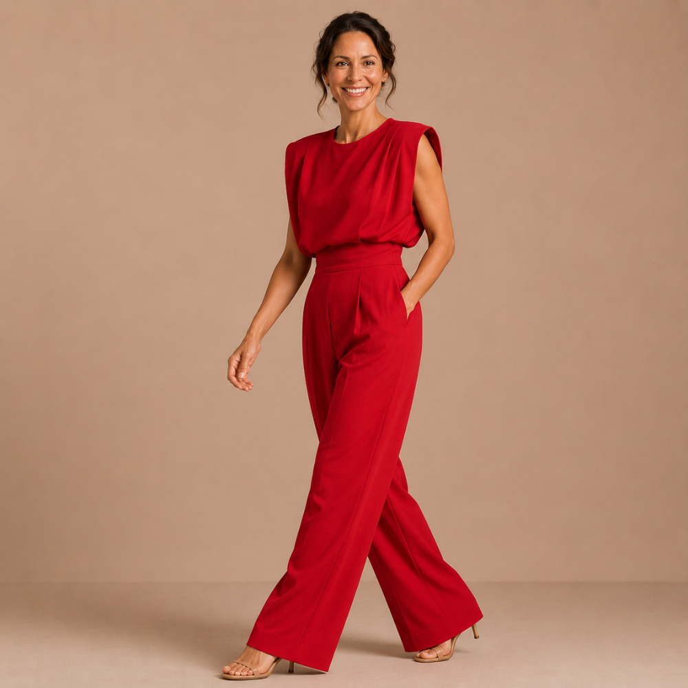 Dames casual jumpsuit met hoge taille en zakken Jelle Jora Mode