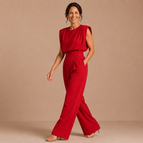 Dames casual jumpsuit met hoge taille en zakken Jelle Jora Mode