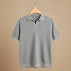 Lichtgewicht gebreid poloshirt met korte mouwen voor heren Jelle Jora Mode