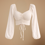 Dames getailleerde blouse met hartvormige halslijn en lange mouwen Jelle Jora Mode