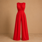 Dames elegante jumpsuit met V-hals en wijde pijpen Jelle Jora Mode
