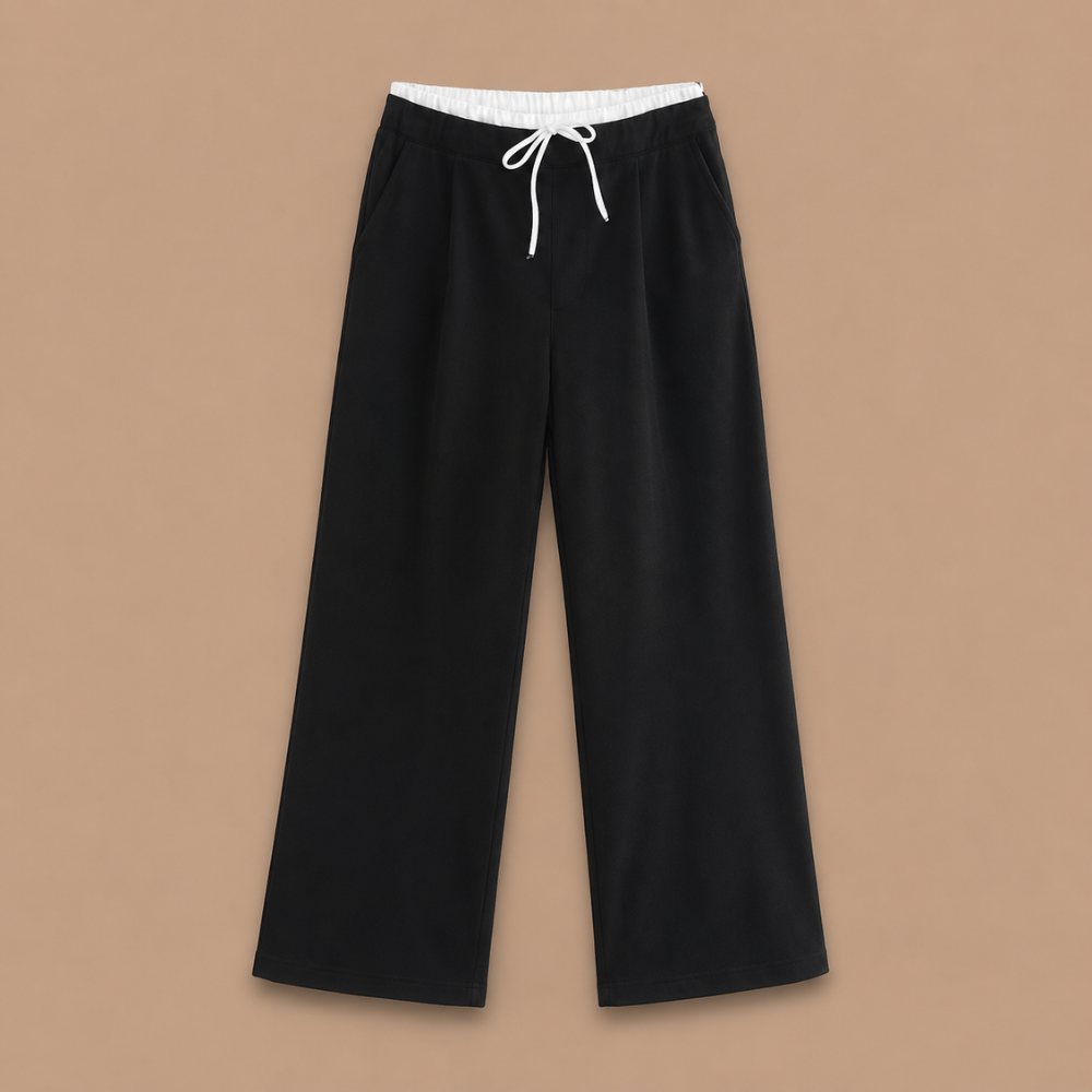 Dames casual broek met elastische tailleband en enkellengte Jelle Jora Mode
