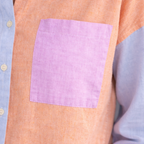 Damesblouse met kleurblokken en knoopsluiting Jelle Jora Mode
