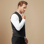 Slim fit enkelrijig denim zakelijk vest Jelle Jora Mode