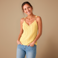 Damesblouse met spaghettibandjes en kanten rand Jelle Jora Mode