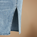 Dames mouwloze U-hals denim bodycon midi-jurk Jelle Jora Mode