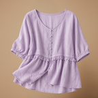 Damesblouse met losse pasvorm en driekwartmouwen Jelle Jora Mode
