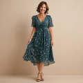 Dames casual knielengte zomerjurk met patroon Jelle Jora Mode