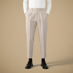 Slim fit taps toelopende enkellange herenbroek Jelle Jora Mode