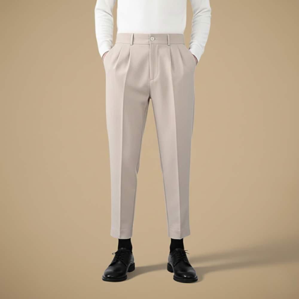 Slim fit taps toelopende enkellange herenbroek Jelle Jora Mode