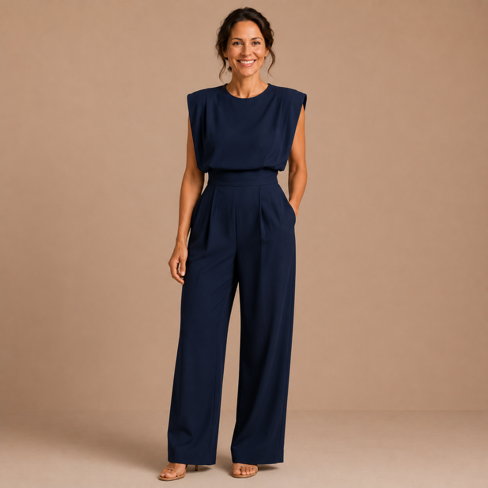 Dames casual jumpsuit met hoge taille en zakken Jelle Jora Mode