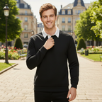 Heren sweater met lange mouwen en polo-kraag Jelle Jora Mode