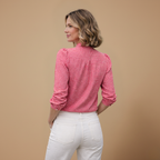 Damesblouse met lange mouwen ruitjespatroon en strik Jelle Jora Mode