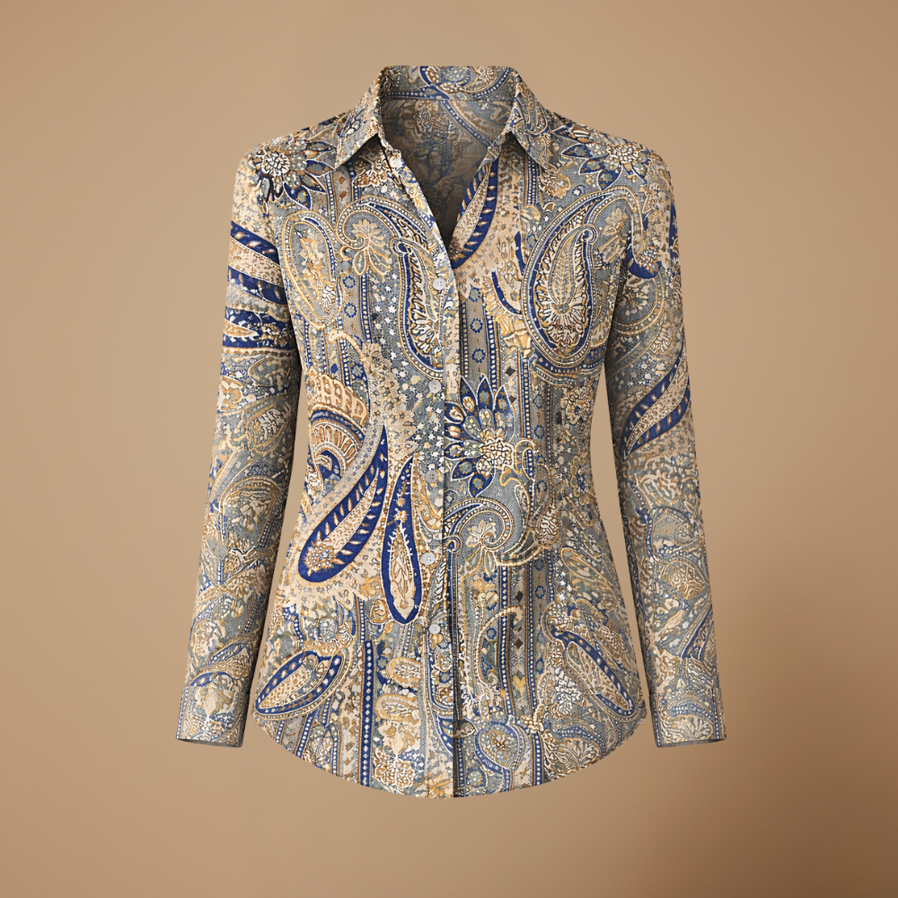 Dames elegante ruimvallende casual blouse met lange mouwen Jelle Jora Mode