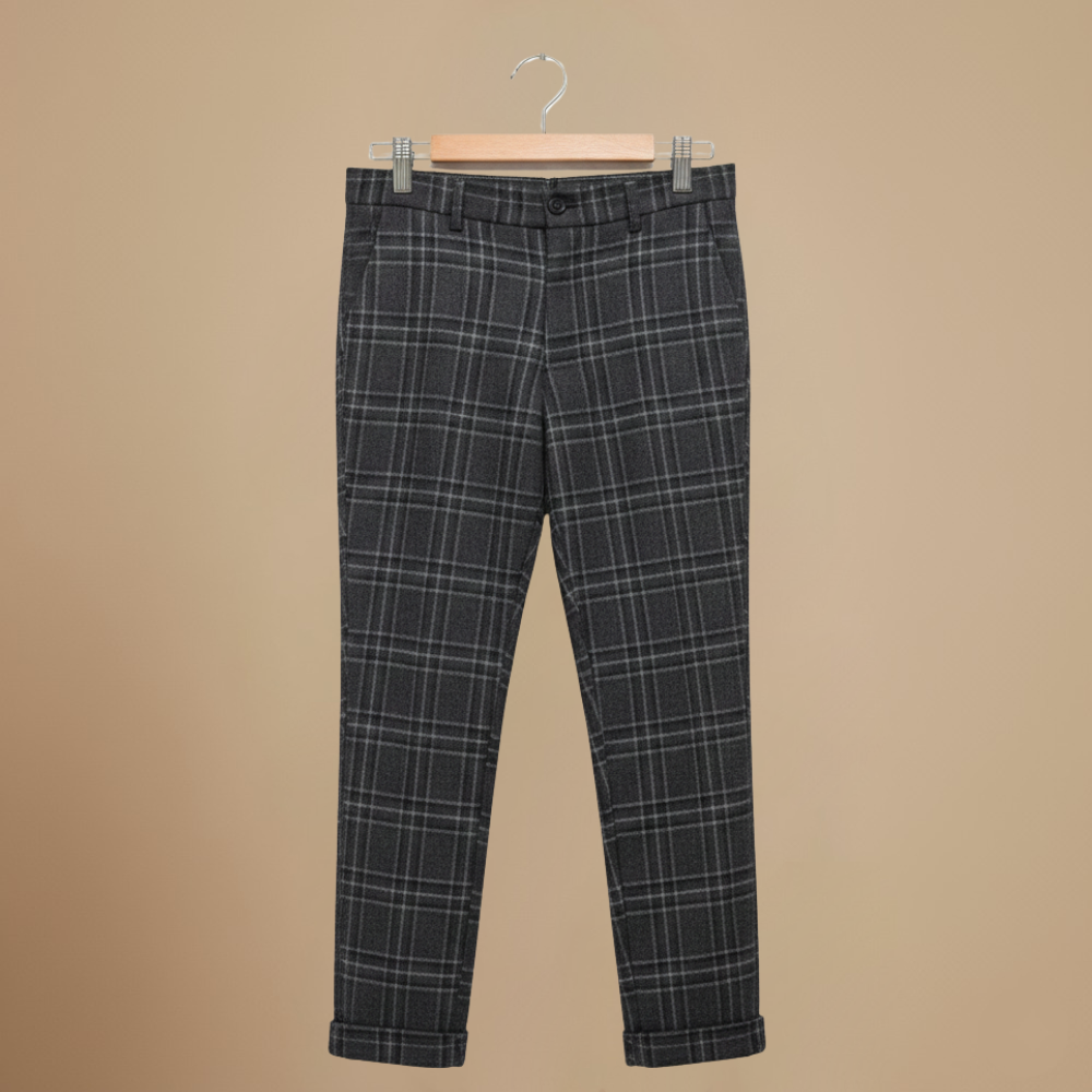 Casual geruite broek met rechte pijpen voor heren Jelle Jora Mode