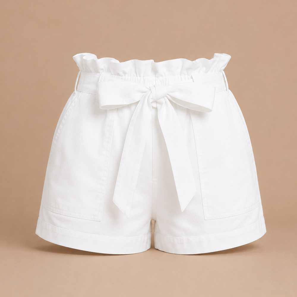 Damesshort met hoge taille en strikband Jelle Jora Mode
