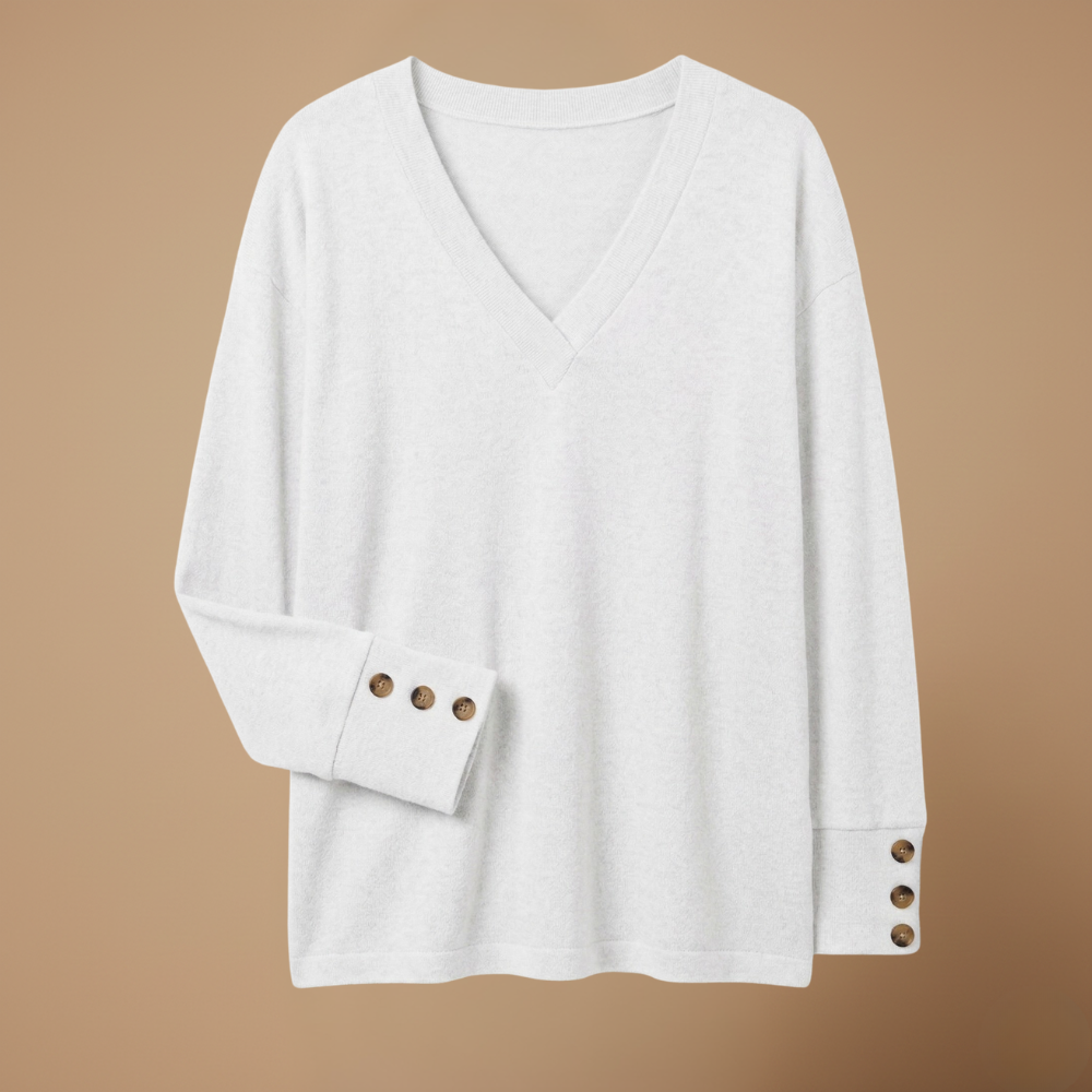 Damesblouse met ruime pasvorm v-hals en lange mouwen Jelle Jora Mode