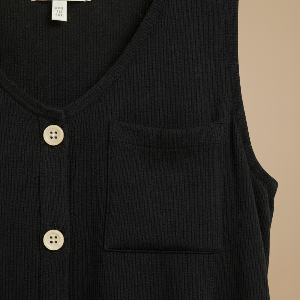 Mouwloze zomerse vesttop met knopen Jelle Jora Mode