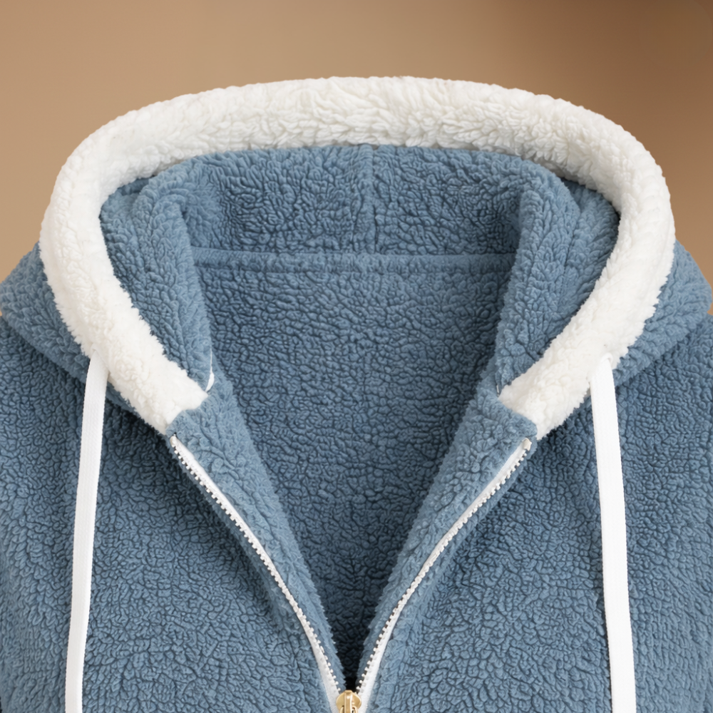 Losvallende fleece jas met capuchon voor dames Jelle Jora Mode