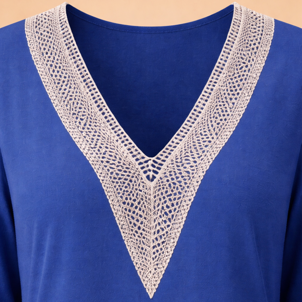 Elegante katoenen linnen zomerjurk met V-hals Jelle Jora Mode