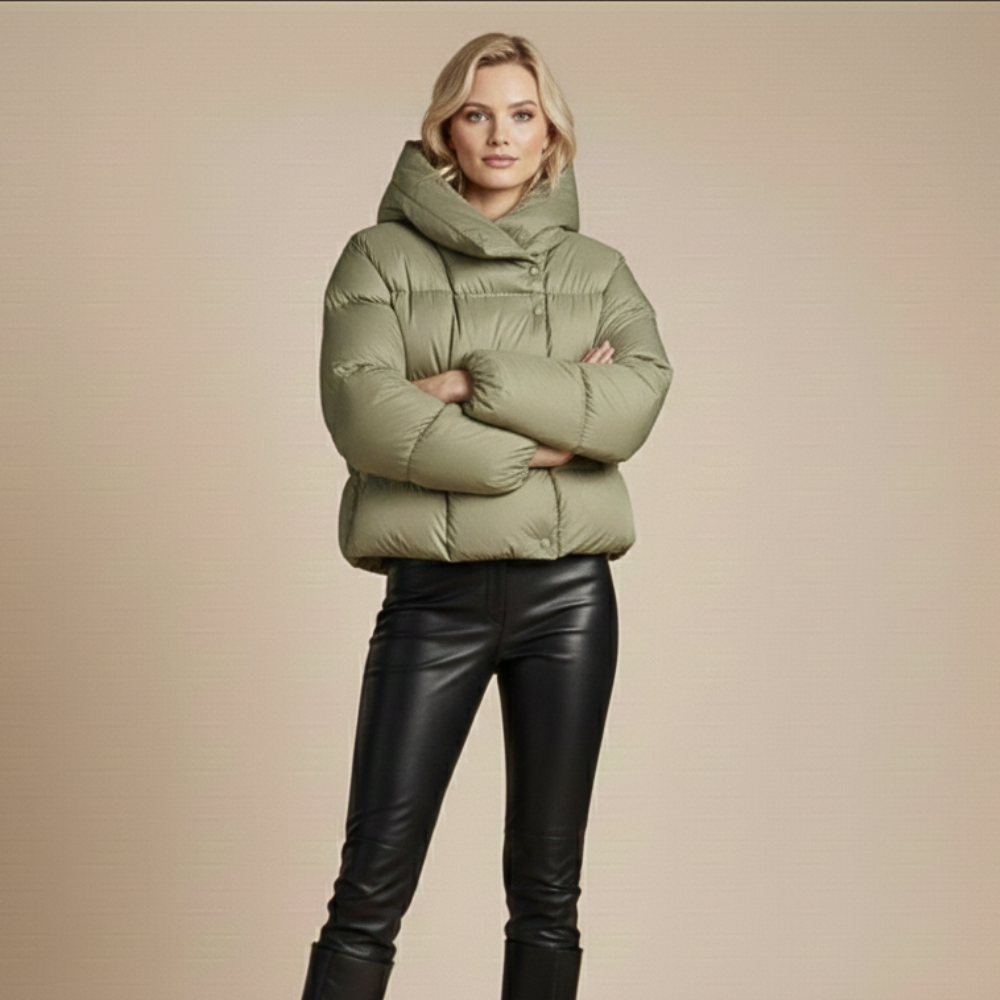 Damesjas met capuchon en korte casual pasvorm Jelle Jora Mode