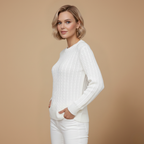 Dames trui met lange mouwen en kabeltjes Jelle Jora Mode