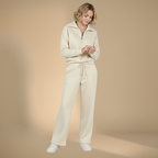 Dames set met lange mouwen en rits en wijde broekspijpen Jelle Jora Mode