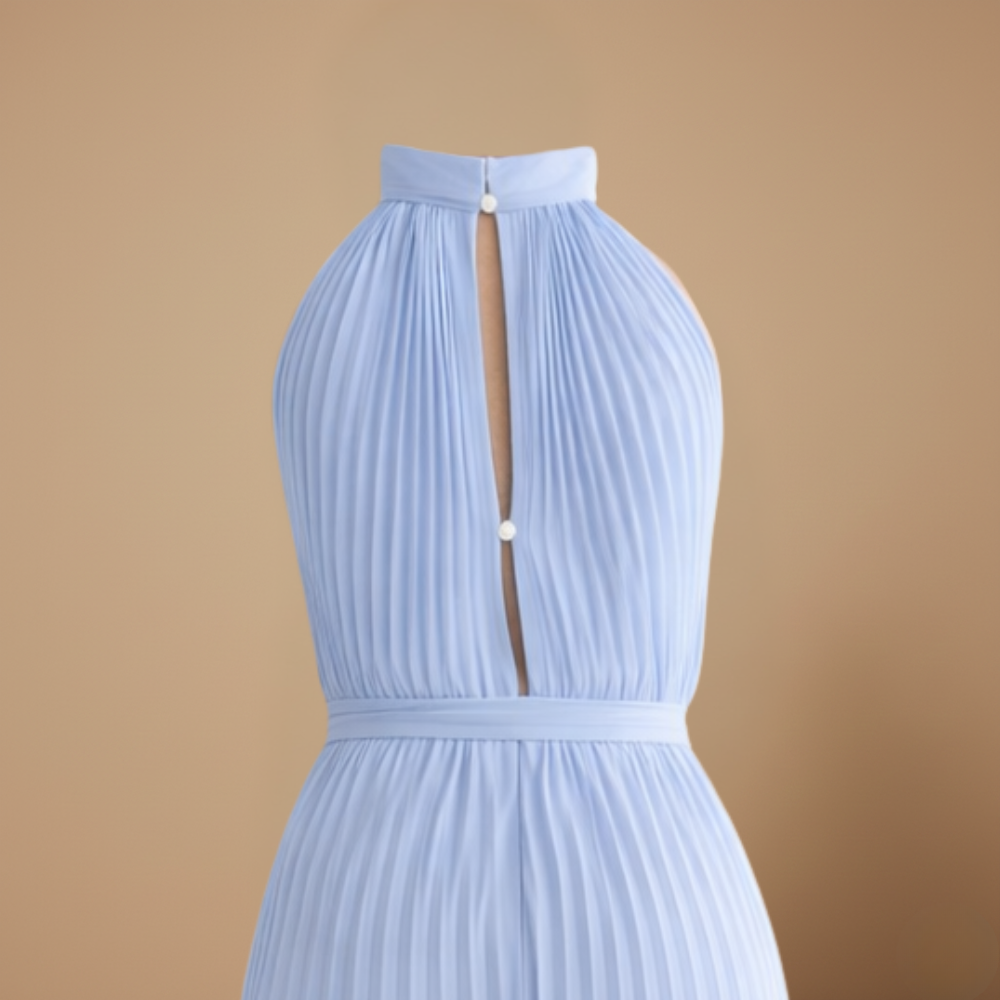 Dames geplooide jumpsuit – hoge hals ontwerp met riem Jelle Jora Mode