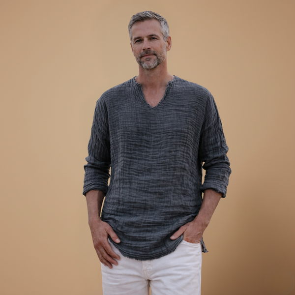Heren casual T-shirt met lange mouwen voor de zomer Jelle Jora Mode