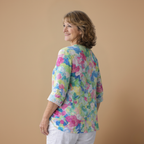Damesblouse met bloemenprint en V-hals Jelle Jora Mode