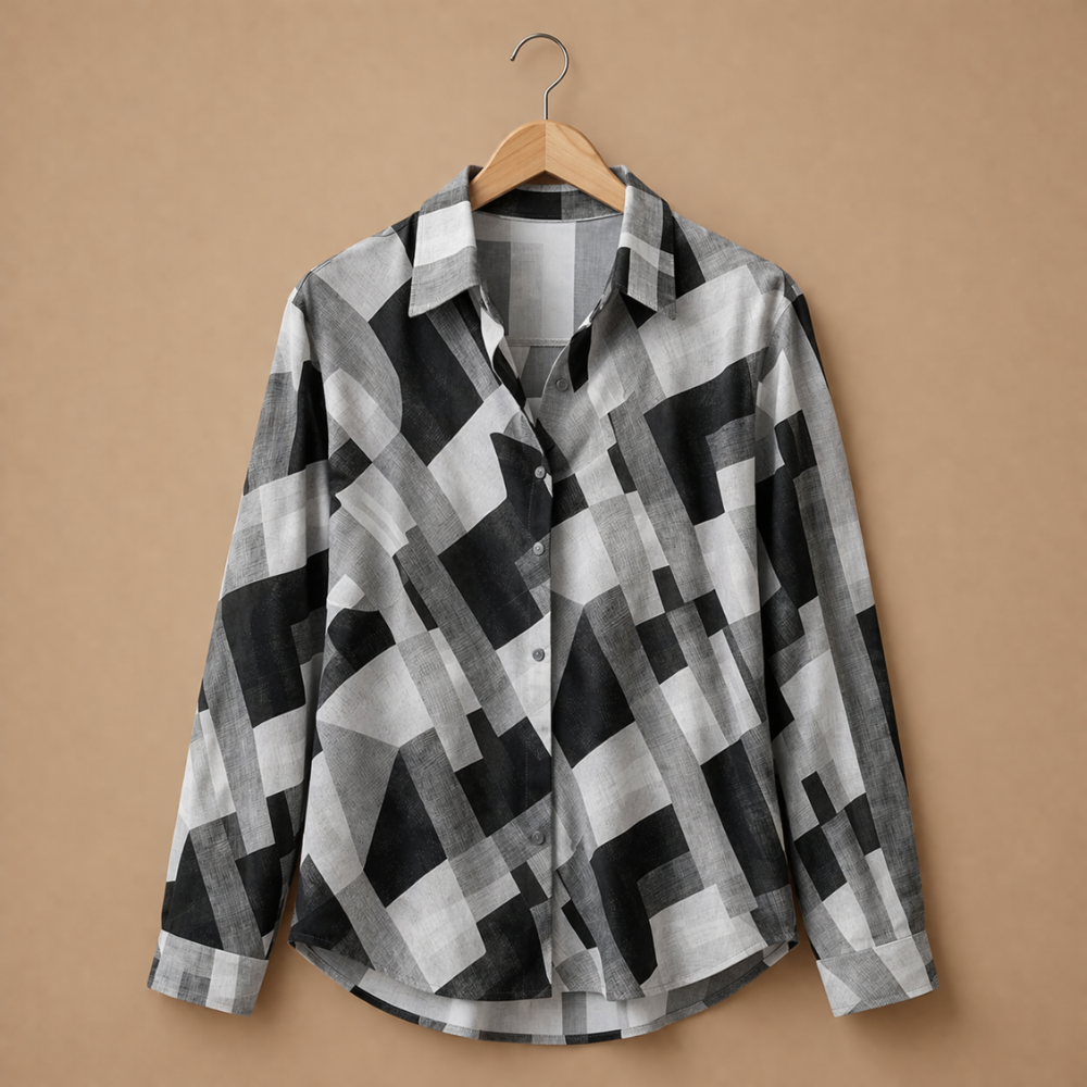 Damesblouse met geometrisch patroon – Een nonchalante stijl Jelle Jora Mode