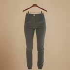 Slim fit joggingbroek met hoge taille en omslag voor dames Jelle Jora Mode