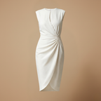 Dames casual geplooide mouwloze midi jurk Jelle Jora Mode